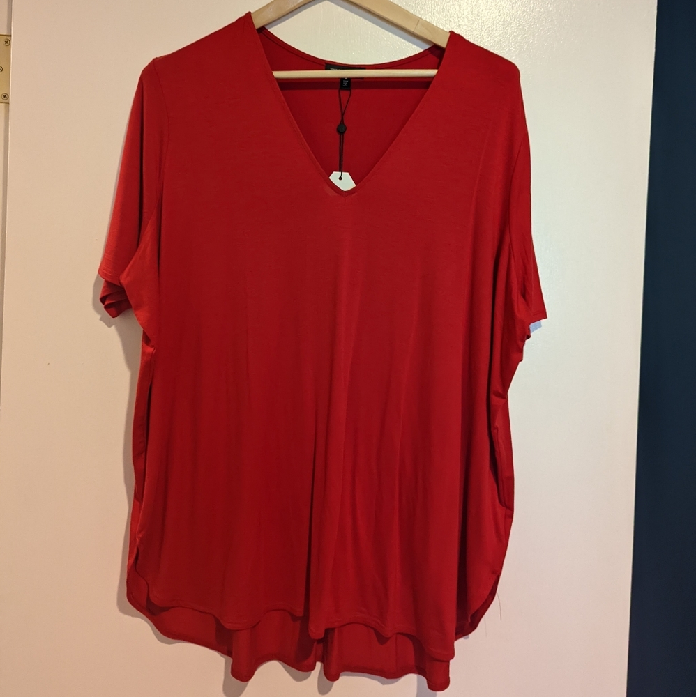 Universal Standard Red Jersey Genevette top